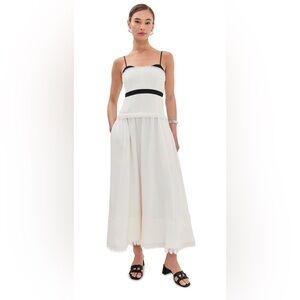 Simkhai Quinlinn White Maxi Dress with Black Straps